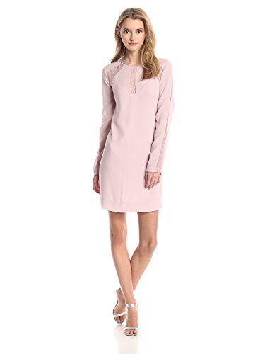 BCBGMAXAZRIA Women's Payten Long-Sleeve Sheath Dress with Lace Inserts
