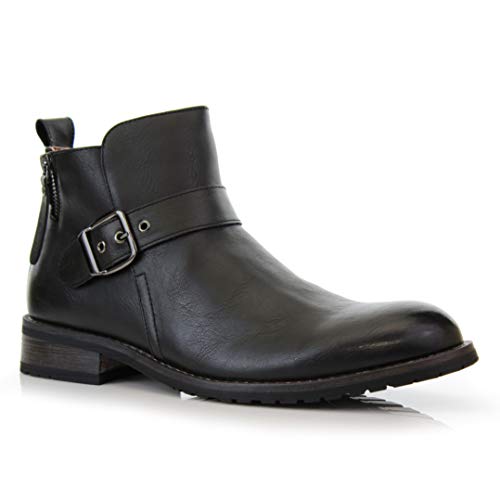 Ferro Aldo Mens Lace-less Ankle Boot Collection | Lug Sole Slip-on Chelsea | Side-Zip Engineer Boots product thumbnail 10