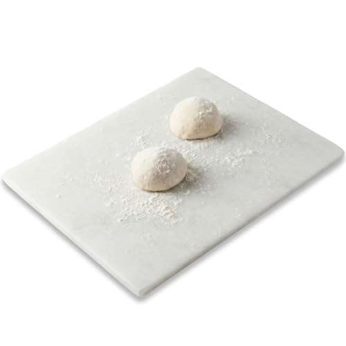 Veinova Marble Cutting Board, Cloudy White Natural Stone Slab, Heavy