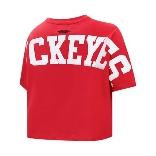 Womens College Ohio State University Wingspan Short Sleeve Boxy Tee Red M by Pro Standard - Image 2