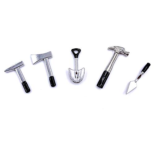 GALAOMA 17PCS 1:12 Miniature Doll House Tools Metal Home Repair Multi-Tool Model Set Fun for Party Dollhouse Decoration Accessories Mini Yard Supplies Creative Pretend Toy (Tool) - Thumbnail 3