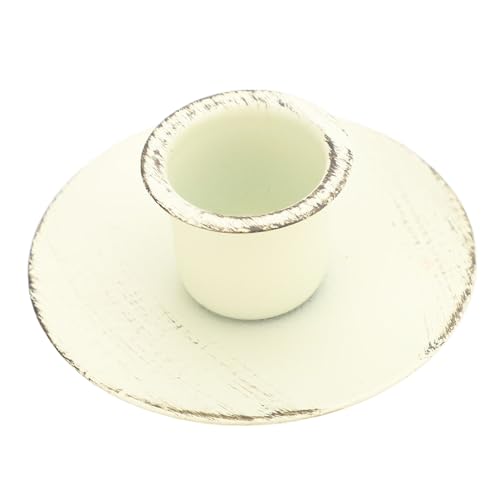 European 5 Arm Iron Candelabra, Elegant Metal Candle Holder for Wedding and Restaurant, Sturdy and Abrasion, Golden Hue Adds Luxury, 32 cm/12.59 inches (White)