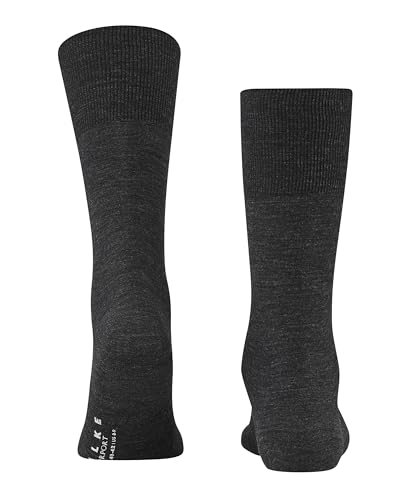 FALKE Men's Airport Wool Dress Socks, Grey (Anthracite Melange 3080), 8-92