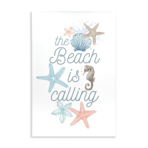 Beach Is Calling Sea Life, 13 x 19 Inch Mounted Print on Wall Plaque