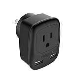 Australia Power Plug Adapter, TESSAN China New Zealand Power Adapter with 2 USB Ports, Type I Travel Adaptor for US to Australian New Zealand China Fiji Argentina
