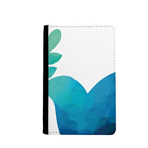 Protège-passeport motif branche d'olive bleu : étui portefeuille élégant pour voyageur