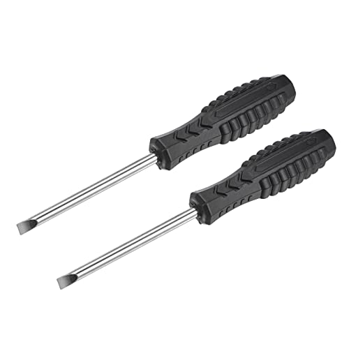 sourcing map Mini Slotted Screwdriver, 5.0mm Flat Head with Non-Slip Handle for Small Appliances, 2 Pcs