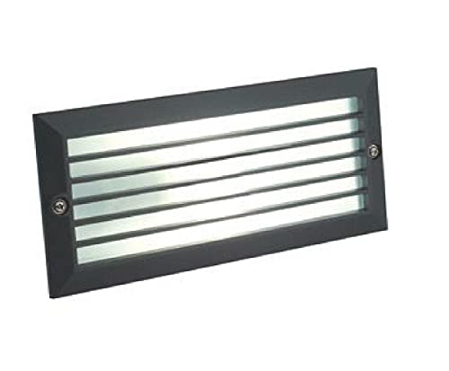 Faretto segnapasso da incasso a parete con griglia lampada nero