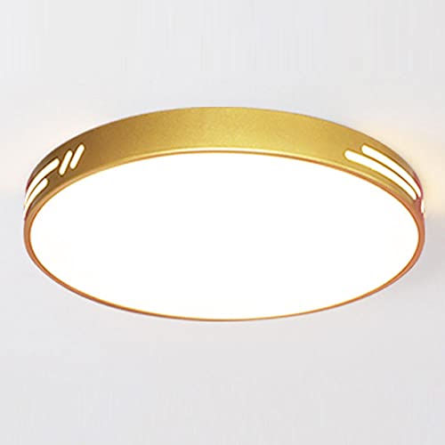 Plafonnier LED doré chic et éclairage plat moderne