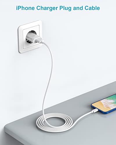 iPhone Ladekabel 2M mit Ladegerät 2Pack[MFi Zertifiziert], USB Ladegerät iPhone Netzteil USB Stecker Charger Adapter und Apple Ladekabel Lignting für iPhone 14 13 12 11 Pro Max XS XR 8 7 6 6