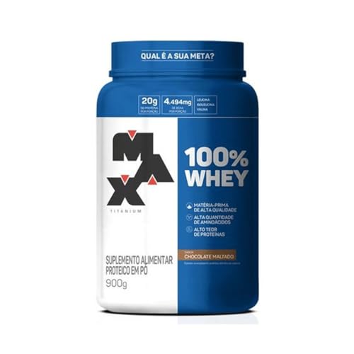 Max Titanium 100% Whey Chocolate Maltado - Pote 900G