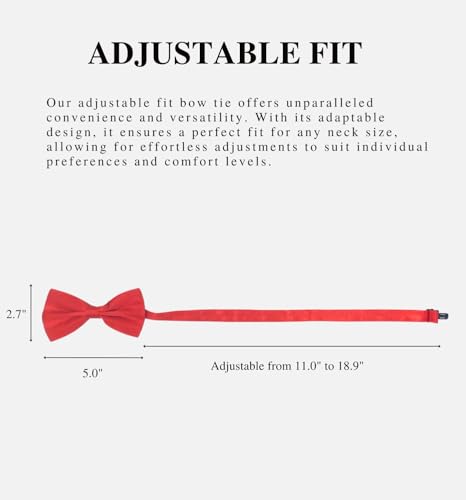 Image of MDSTYLE Bow Ties for Men Pre-Tied Adjustable - Classic Men's Bow Tie - Tuxedo Wedding Formal Bowtie Solid Color Bowties