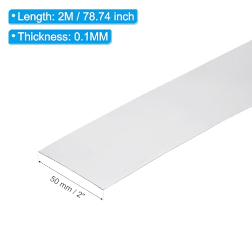 PATIKIL 2in x 78.7in Aluminiumblech, 1 Stück Aluminiumblechrolle Dach Aluminiumblechstreifen Blechrolle 0,1 mm Unterlegscheibe für Dächer Dachrinnen Tür Fenster Maschinenreparatur Handwerk