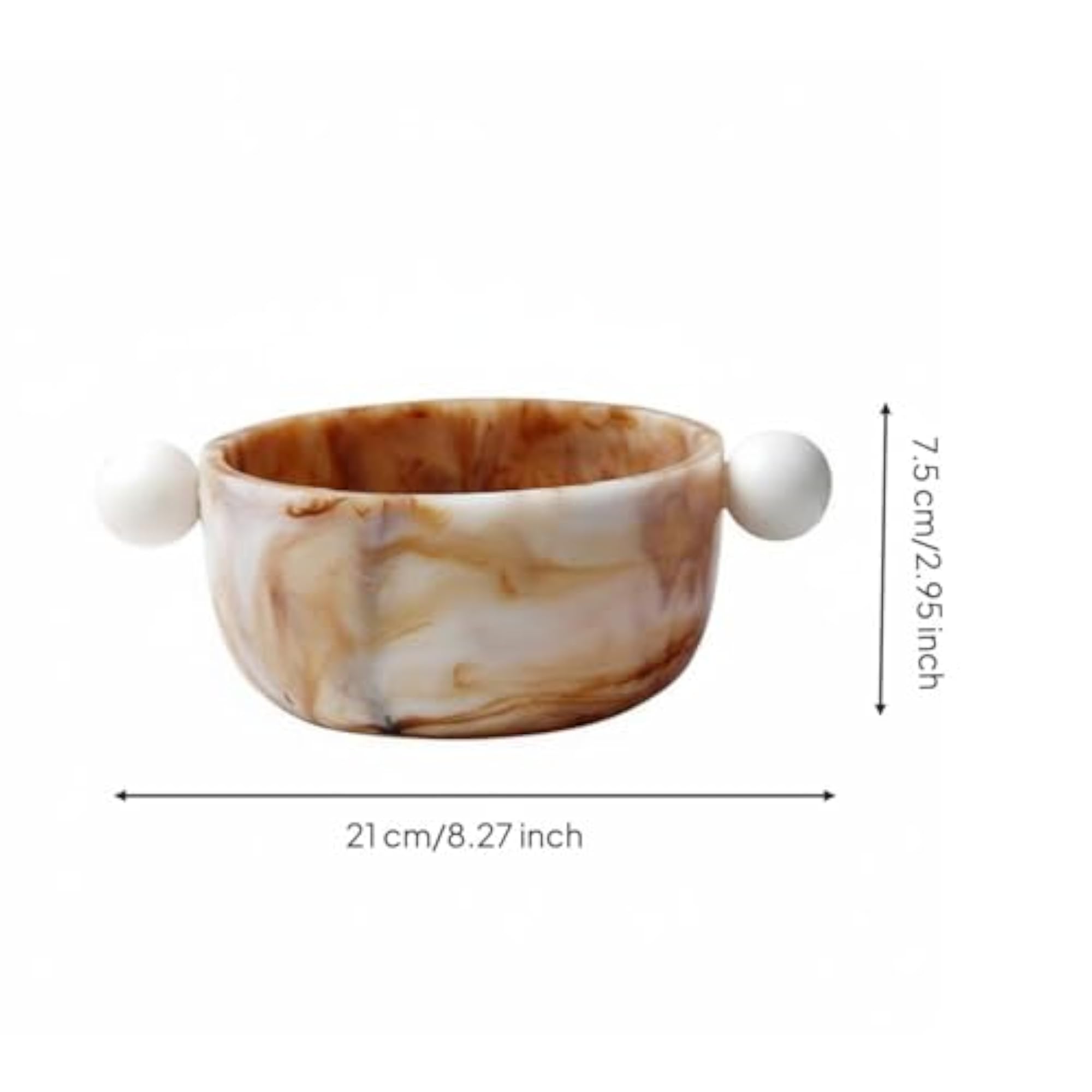 Imitation Ox-Bone Resin Bowl, Transparent Marbled Design