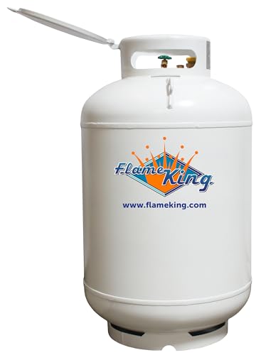 Flame King YSN420ASME 420LB (120 Gallon) ASME Vertical Steel Propane Tank, White