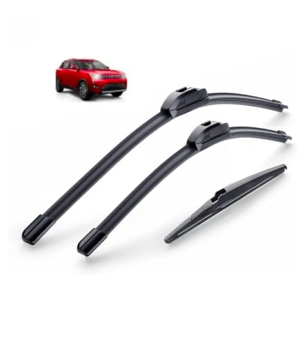 Image of AWB 24 inch+16 inch Frameless /Soft Wiper Blades with 10 inch Rear Specific Wiper Blade Replacement Set for Xuv300(Set of 3)