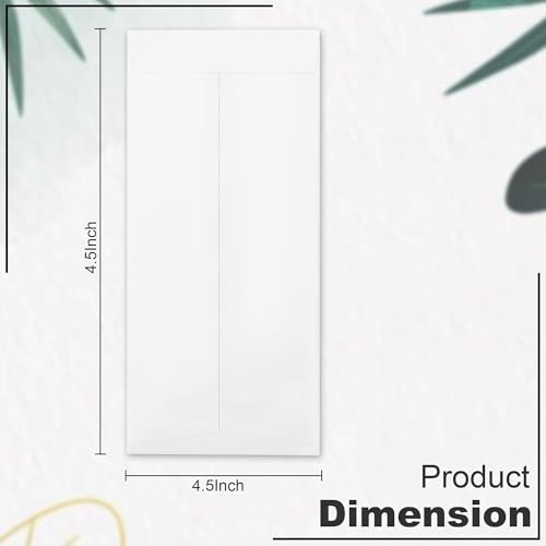 Image of GLUN White Cheque Envelopes | 4.5 x 10 Inch | 120 GSM Paper | Pack of 50