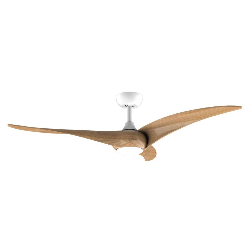 Cecotec Ventilatore da Soffitto con Luce EnergySilence Aero 5295 WhiteWood. 40 W, Diametro 137 cm, Lampada a LED, Telecomando, 6 Velocità, Timer Fino a 8 Ore, 3 Pale, Estate/Inverno,