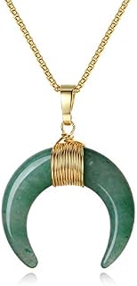 COAI Healing Crystal Moon Necklace for Women