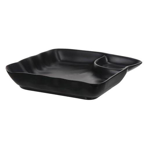 Plato de melamina negro Lurrose 17.5x17.5x3.5 cm miniatura 1