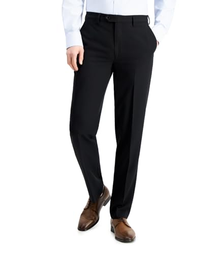 Nautica Mens Modern fit Dress Pants 36/32 Black Solid Stretch