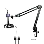 RUZIZAO Digital Microscope for Electronics Repair, 48MP 4K 1080P HDMI Type-C Industrial Video Microscopes Camera, 150X Zoom C-Mount Lens, Foldable Stand,Soldering Microscopes with LED Ring Light
