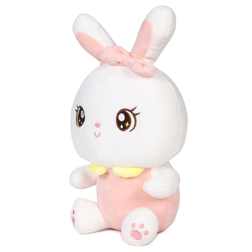 Image of ADORA Rabbit Soft Toys Doll Soft Toy Stuffed Animal Plush Teddy for Kids Birthday Gifts Toys for Baby Boys Girls| Skin Friendly Ultra Soft Animal Toys White & Pink (Size 35Cm)