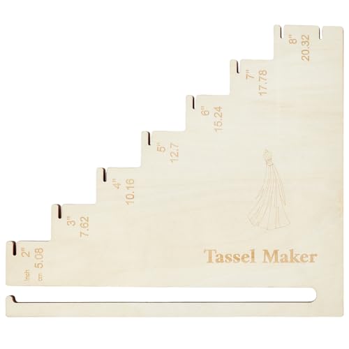 BENECREAT Wooden Tassel Maker, 7-Size Tassel Making Ruler
