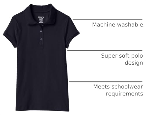 Image of Chaps Girls School Uniform Short Sleeve Interlock Polo
