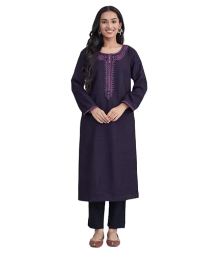 Kurta Fabindia pour femme violet foncé 42 coupe fluide anti-serrage