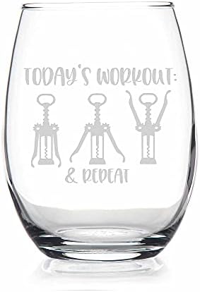 Wine Workout Fitness Running Personal Trainer Stemless Wine Glass - Fitness Gift Ideas, Fitness Lover Gifts, Gift For Gym Rat, Gym Gift