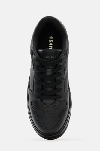 Image of SNITCH Men's Sneakers | Minimalist Solid Design | PU Synthetic Upper & TPR Outsole | Lace-Up Closure for Custom Fit | Stylish Low-Top Sneakers