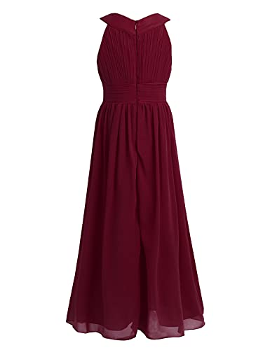 Hularka Kids Girls Sequined Halter Neck Long Junior Bridesmaid Dress Wedding Party Proms Maxi Gown Flower Girl Dress2