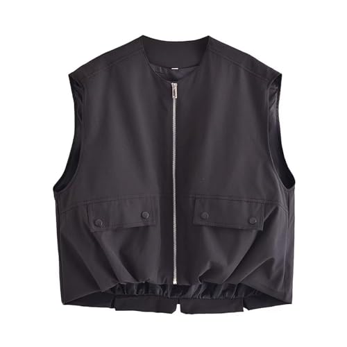 Gilet cargo léger pour look urbain mode veste sans manches femme