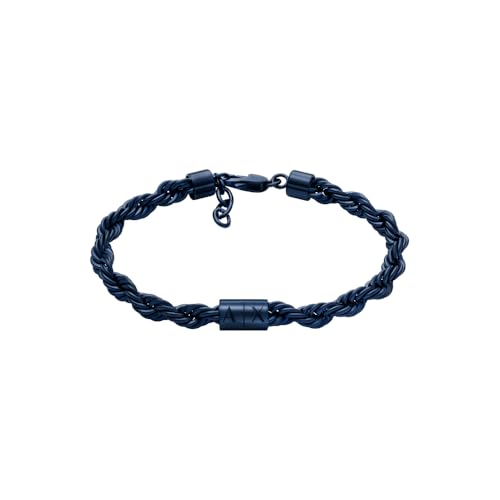 Armani Exchange A|X Men's Gunmetal and Silver-Tone Stainless Steel Double Chain Bracelet (Model: AXG0161060)