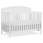 Dream On Me JPMA & Greenguard Gold Certified Storybrooke 5 in 1 Convertible Crib in White, Built of Sustainable Pinewood, 3 Mattress Height Settings, Non-Toxic Water-Based Paint Finish