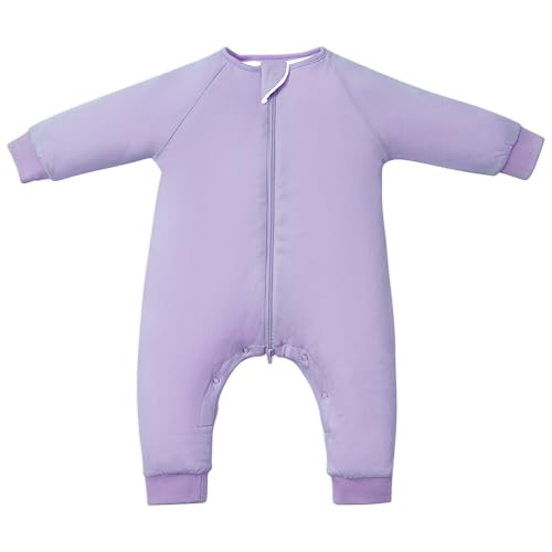 Image of Baby Sleep Sacks with Feet, 1.0 TOG Long Sleeve Wearable Blanket for 0-6M Infants & 2T-4T Toddlers, Soft and Cozy