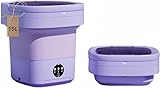 Portable washing machine,Mini Washer,15L upgraded large capacity foldable Washer.Deep cleaning of underwear, baby clothes and other small clothes.Suitable for apartments, dormitories, hotels.(Purple)