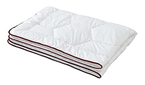 Senpo Baumwolle Premium Bettdecke | Sommerdecke für Allergiker | Sommer bettwäsche | Decke | thermoaktiv NASA-Technologie Steppdecke | weiße Schlafdecke | Thermo Control | bis 60ºC waschbar (180x200) Cover