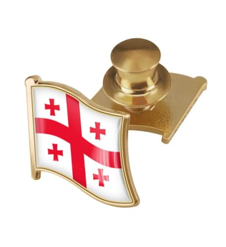 Image of vmcoatdu Country Flag Backs Locking Pin Keepers Locking Clasp Pin Badge International Travel Brooch Metal Alloy Souvenir Pin 0.75x0.7 Inch Small Pin