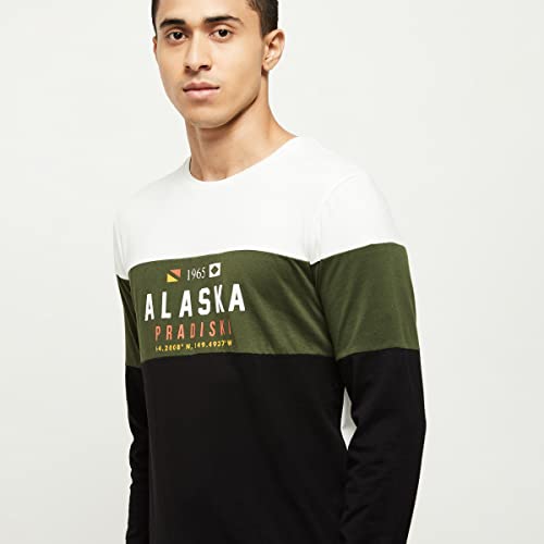 Image of Max Men Colourblocked Ultra Slim Fit Crew Neck T-Shirt
