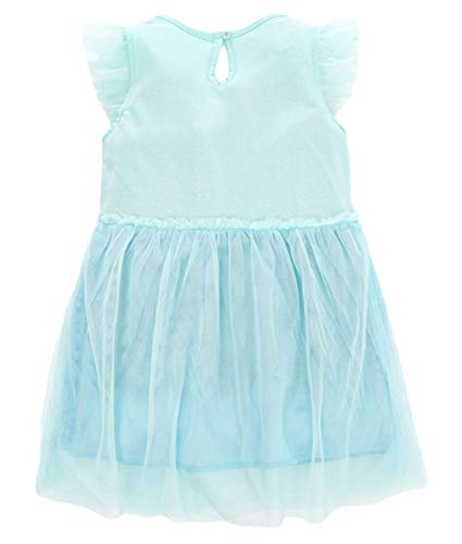 Girl Easter Tulle Dress Cute Crane Blue Summer Short Sleeve Cotton Casual Tutu Skirt Dresses 3T2