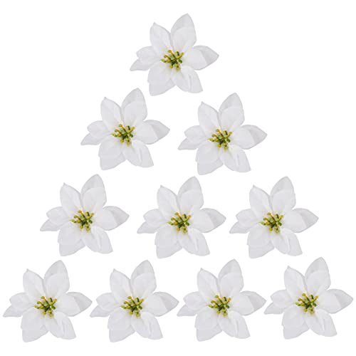 LEMCC 30 Stück weiße Weihnachtssterne 12 cm künstliche Weihnachtssterne Blumen Weihnachtsbaum Ornamente für Gold Weihnachtsbaum Kränze Girlande Urlaub Dekoration