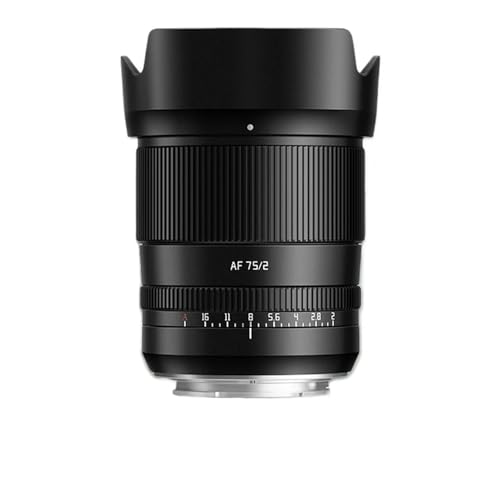 �����Y�ł��F �݊���������܂�Sony E�}�E���g A6400 A7RIII ZVE-10 FX30 75mm F2 �t���t���[�� �I�[�g�t�H�[�J�X �|�[�g���[�g�����Y Z Z5 Z6 ZFC L�ɑΉ�(AF 75mm F2 Black,L-Mount)