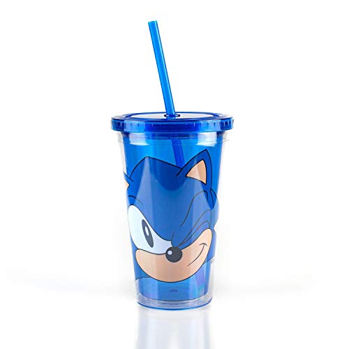 JUST FUNKY Sonic Collectibles | Sonic The Hedgehog Wink Blue Plastic Carnival Cup | 16oz