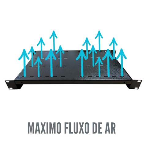Bandeja Fixa 300MM Ventilada Rack Servidor Padrão 19 Preta
