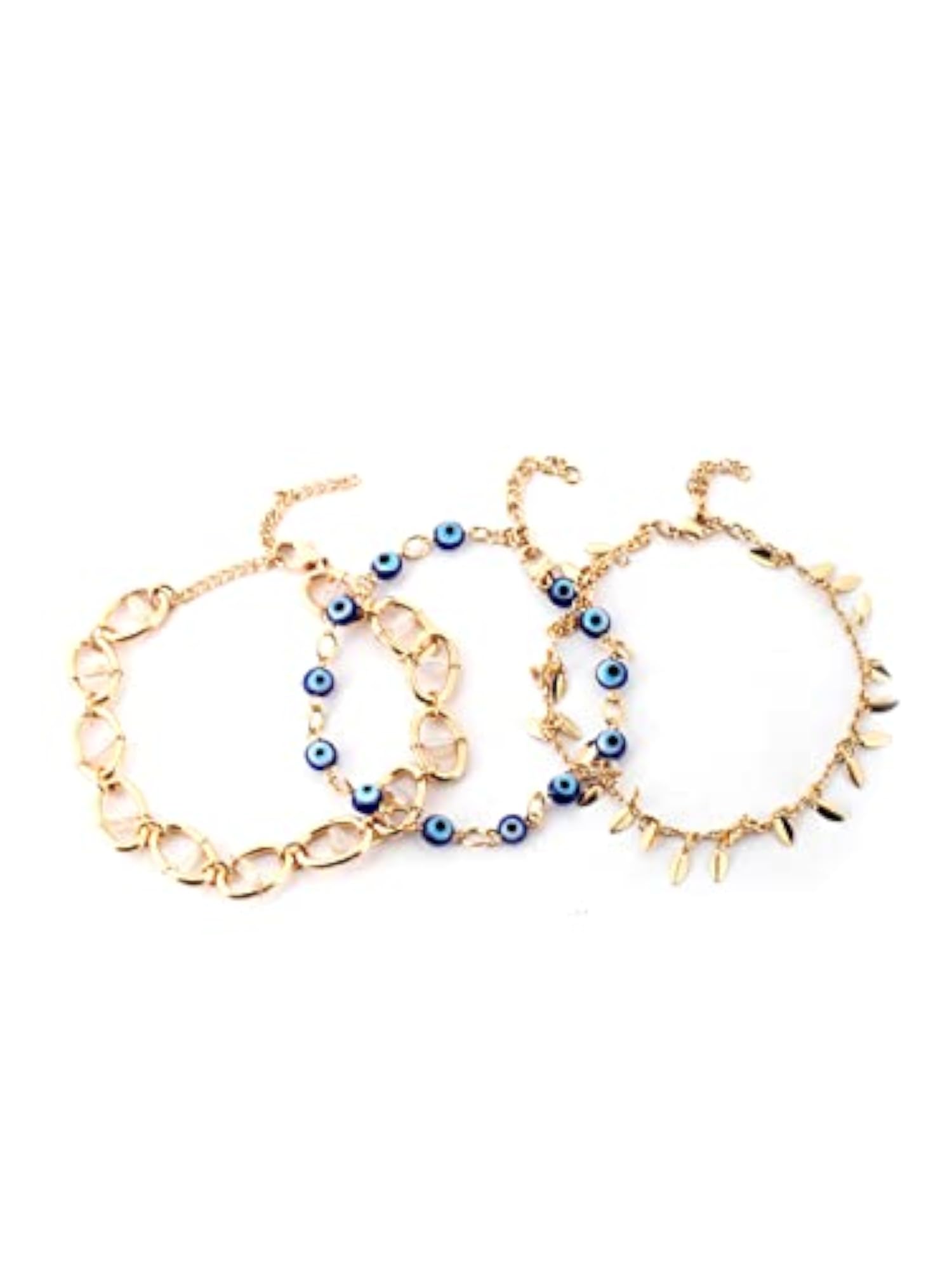 Multi-Layered Evil Eye Anklet, Protective Charm