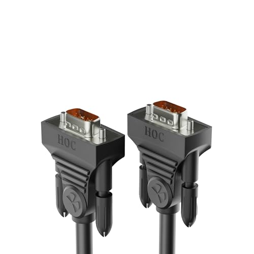 Image of HOC VGA Cable Male to Male 3+4 PRO | Full HD 1080P | Gold Plated 15 Pin Connector | Double Shielded | For PC, Monitor, Laptop, Projector | CE RoHS | 1 Year Warranty
