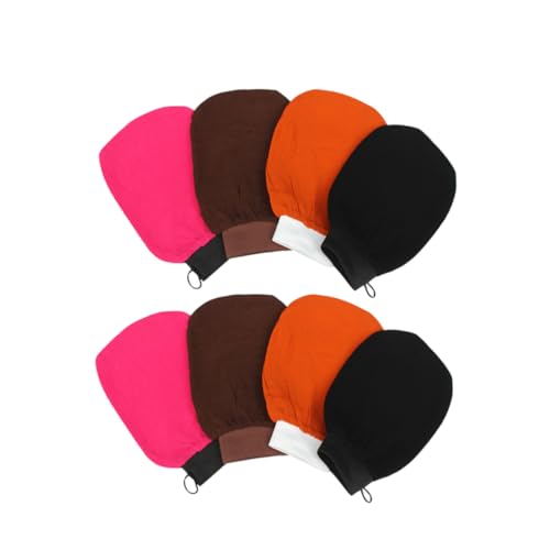 CLISPEED 8 piezas Guantes Exfoliantes de Baño Manoplas Masajeadoras Corporales para Ducha Exfoliación Suave y Rejuvenecedora Colores Aleatorios Ajustables para Limpieza Color Aleatorio