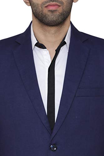 Image of WINTAGE Men's Linen Tailored Fit Solid Evening /Casual Blazer Coat Jacket : Black